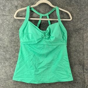 Title Nine Tankini 34DD Green Pele Bikini Swim Top Athletic